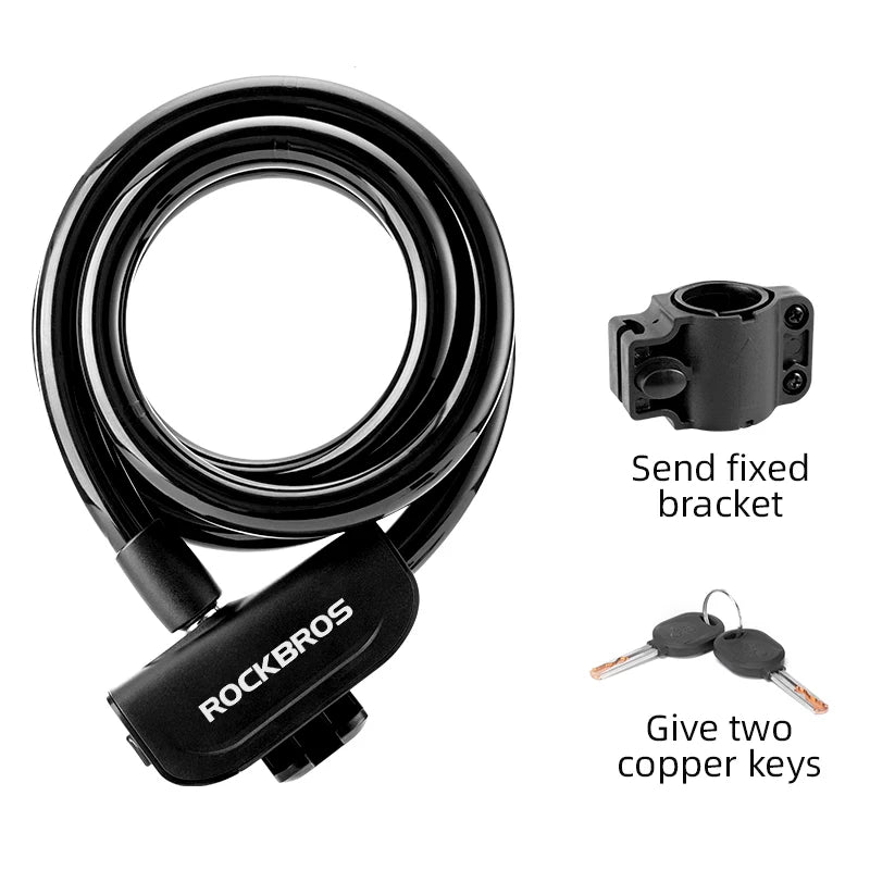 ROCKBROS Anti - Theft Portable Bicycle Cable Lock - The Wright Bikes