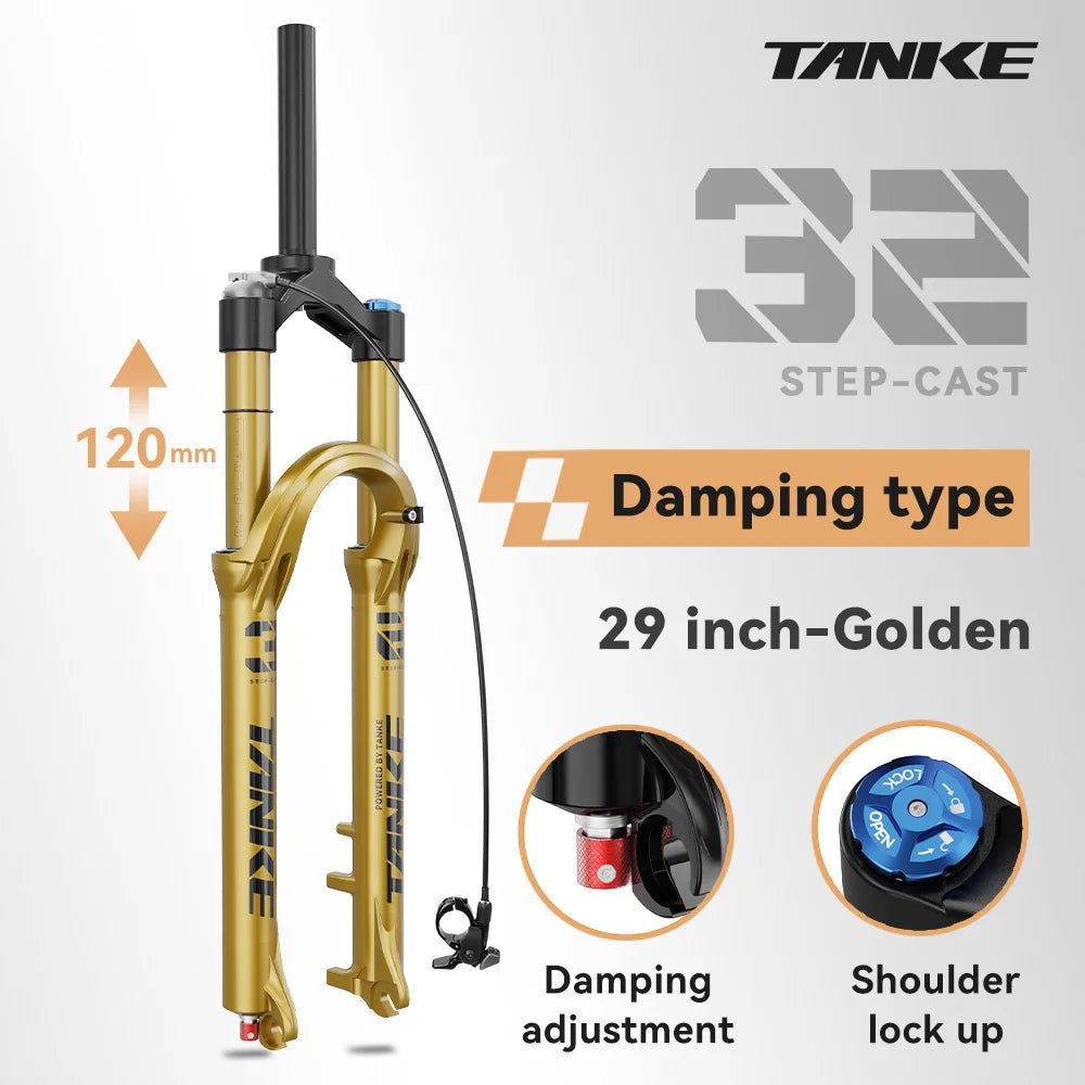 TANKE Adjustable 26/27.5/29 Inch Front Suspension Pneumatic Fork - The Wright Bikes