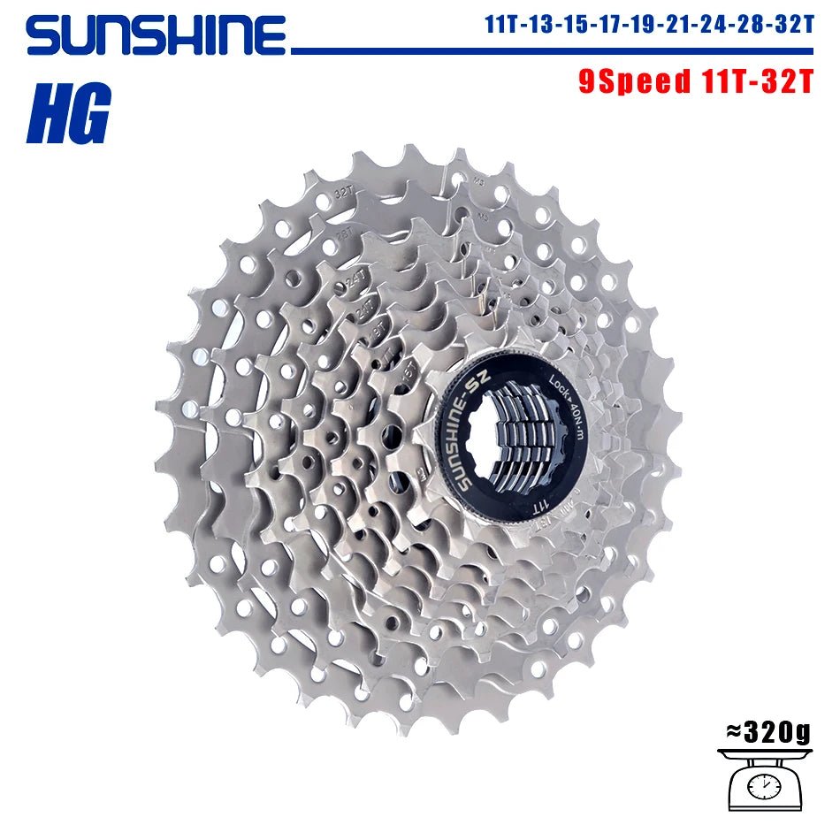 SUNSHINE Bicycle Cassette 8/9/10/11/12Speed Freewheel HG Structure Sprocket 32/36T/40T/42T/46T/50T/52T Flywheel For SHIMANO/SRAM - The Wright Bikes