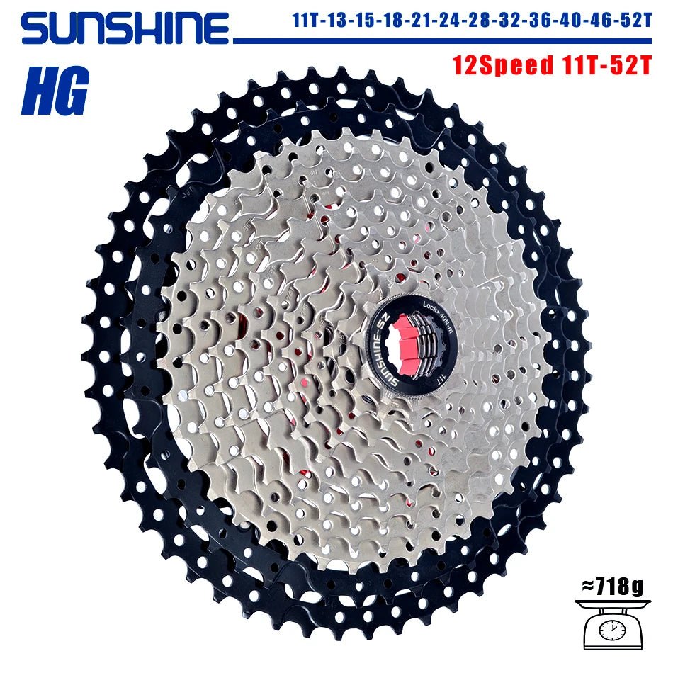 SUNSHINE Bicycle Cassette 8/9/10/11/12Speed Freewheel HG Structure Sprocket 32/36T/40T/42T/46T/50T/52T Flywheel For SHIMANO/SRAM - The Wright Bikes