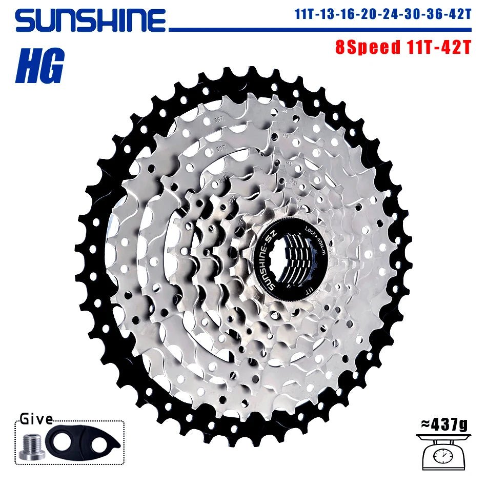 SUNSHINE Bicycle Cassette 8/9/10/11/12Speed Freewheel HG Structure Sprocket 32/36T/40T/42T/46T/50T/52T Flywheel For SHIMANO/SRAM - The Wright Bikes