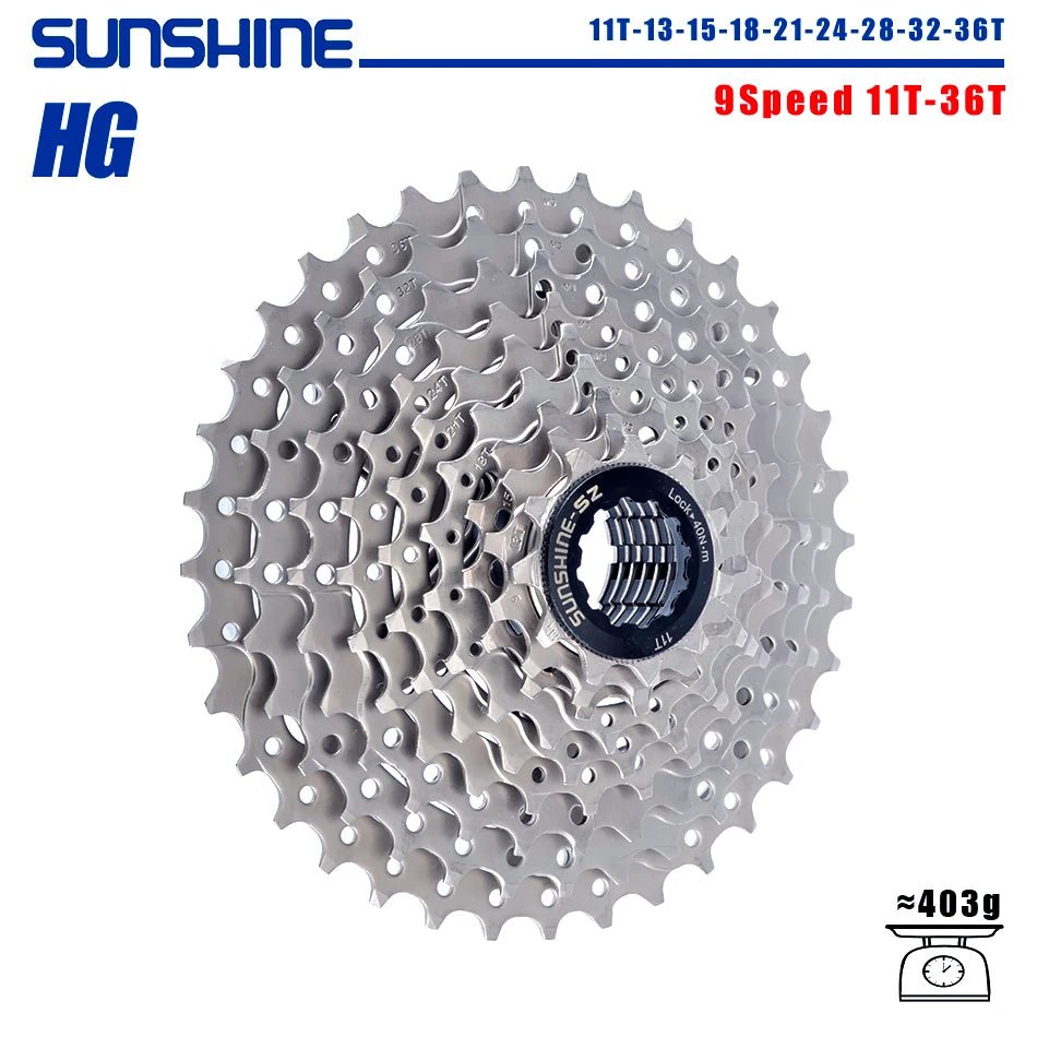 SUNSHINE Bicycle Cassette 8/9/10/11/12Speed Freewheel HG Structure Sprocket 32/36T/40T/42T/46T/50T/52T Flywheel For SHIMANO/SRAM - The Wright Bikes