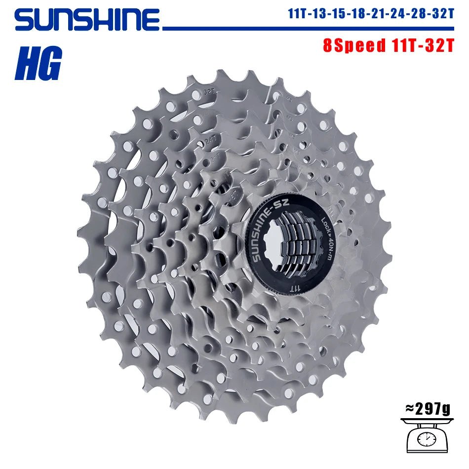 SUNSHINE Bicycle Cassette 8/9/10/11/12Speed Freewheel HG Structure Sprocket 32/36T/40T/42T/46T/50T/52T Flywheel For SHIMANO/SRAM - The Wright Bikes