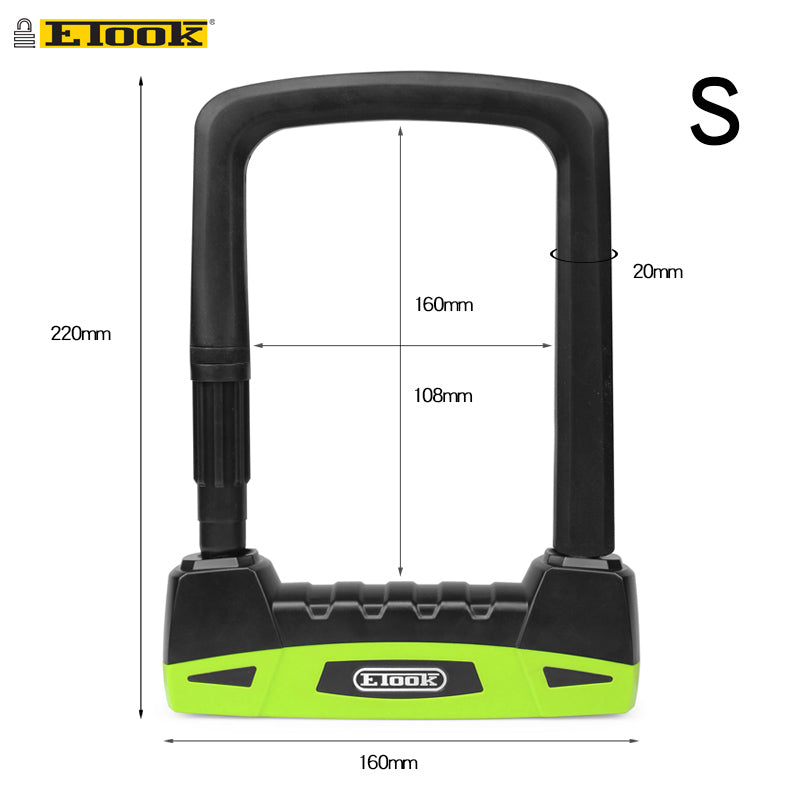 ETOOK Heavy Duty 20T Bicycle U-lock image 27