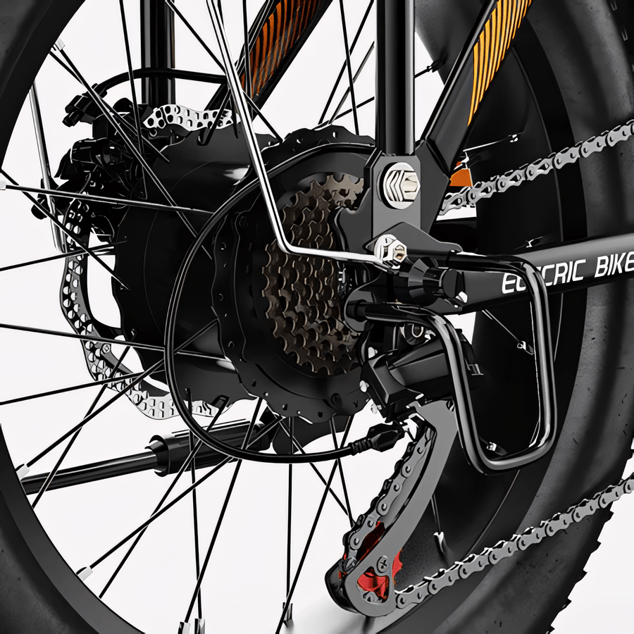 CYBERVELO EK4 1000W 7 - Speed Fat Tire Folding E - Bike - The Wright Bikes