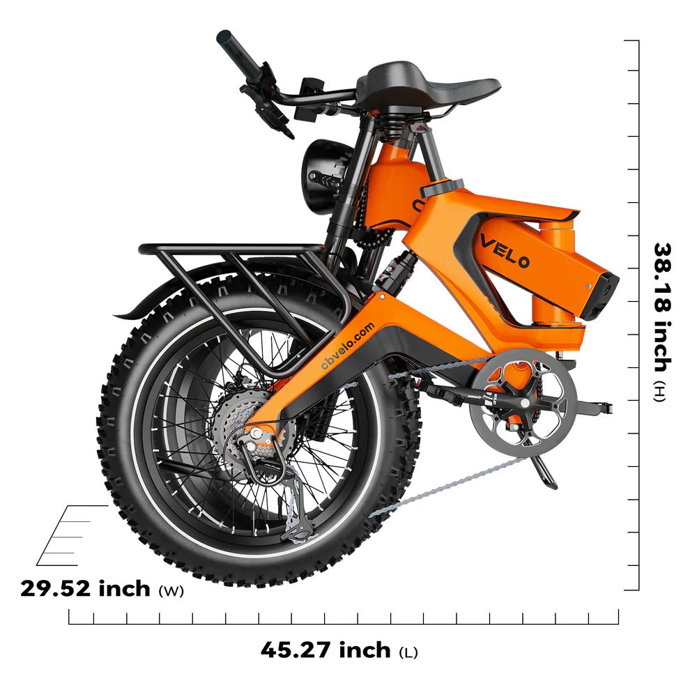CYBERVELO EK6 2000W 8 - Speed Fat Tire Folding E - Bike - The Wright Bikes