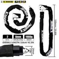 ETOOK Heavy Duty Bicycle Chain Lock