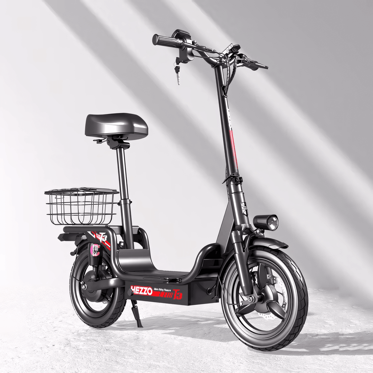 HEZZO T3 500W 15AH 32MPH Electric Scooter W/Basket - The Wright Bikes