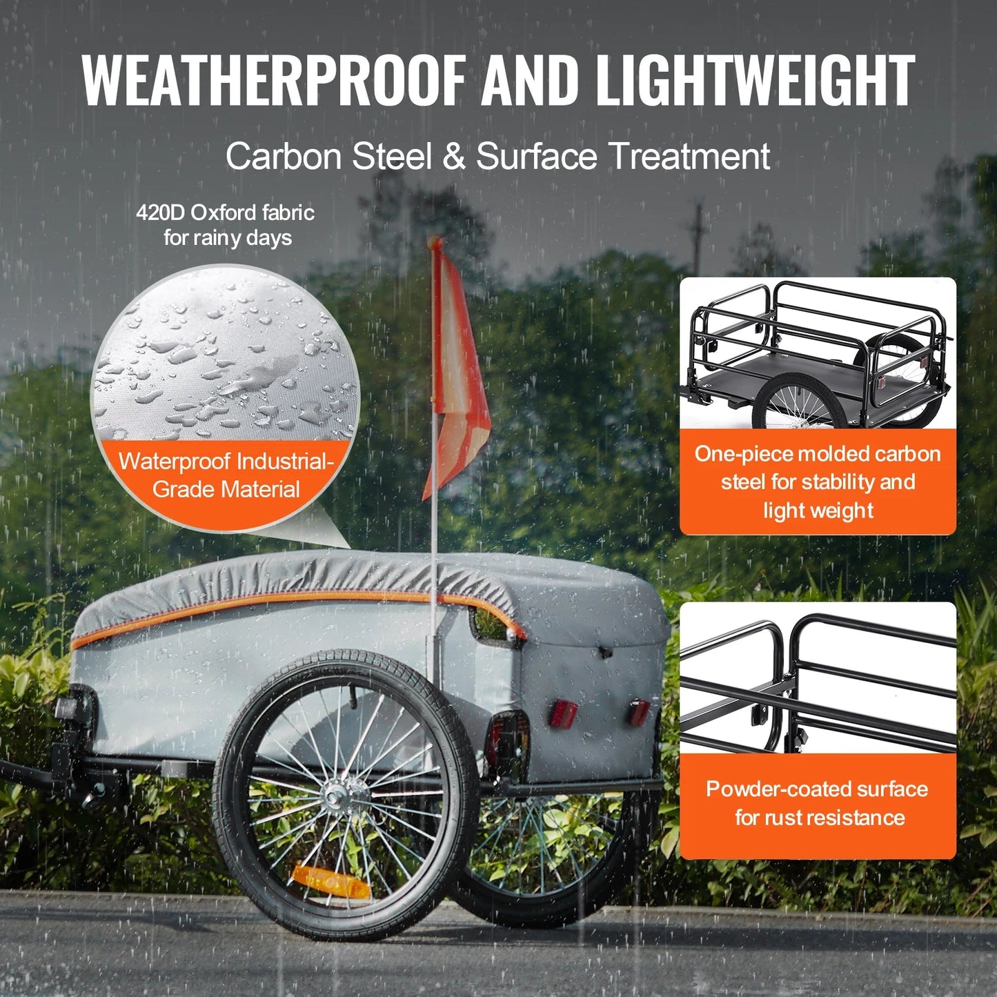 VEVOR Waterproof 20" Bike Cargo Trailer - The Wright Bikes