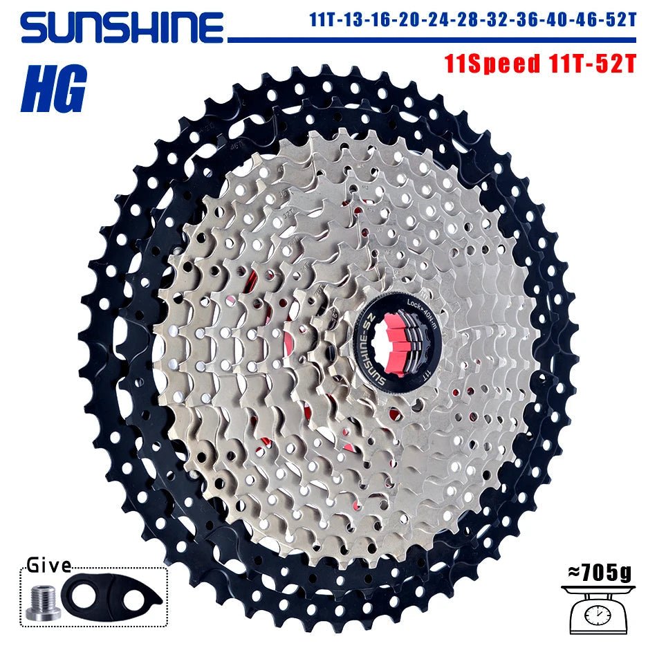 SUNSHINE Bicycle Cassette 8/9/10/11/12Speed Freewheel HG Structure Sprocket 32/36T/40T/42T/46T/50T/52T Flywheel For SHIMANO/SRAM - The Wright Bikes