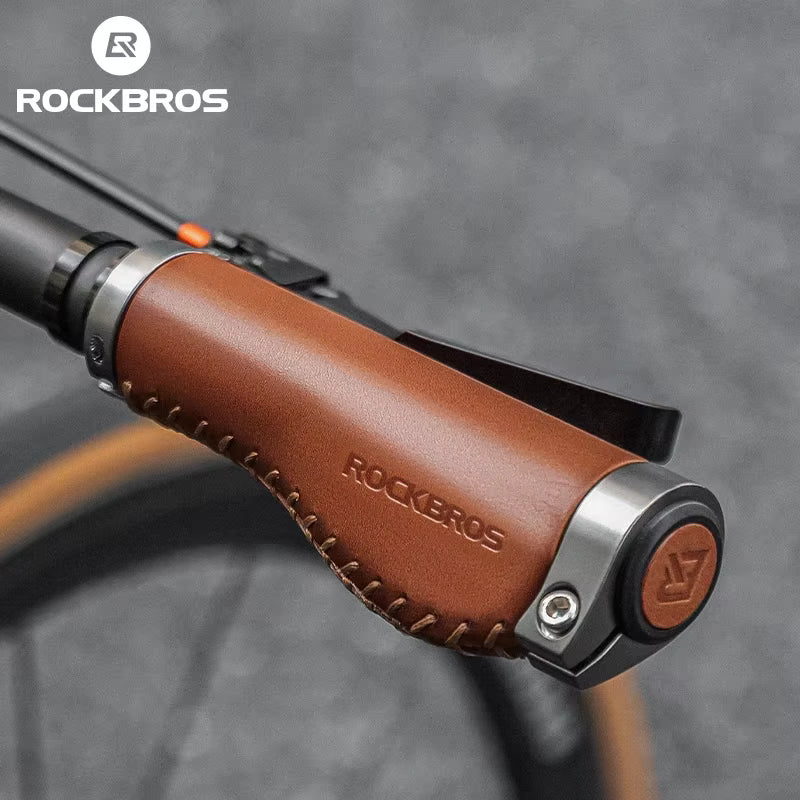 ROCKBROS Premium Leather Bicycle Handlebar Grip