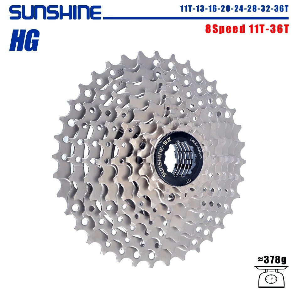 SUNSHINE Bicycle Cassette 8/9/10/11/12Speed Freewheel HG Structure Sprocket 32/36T/40T/42T/46T/50T/52T Flywheel For SHIMANO/SRAM - The Wright Bikes