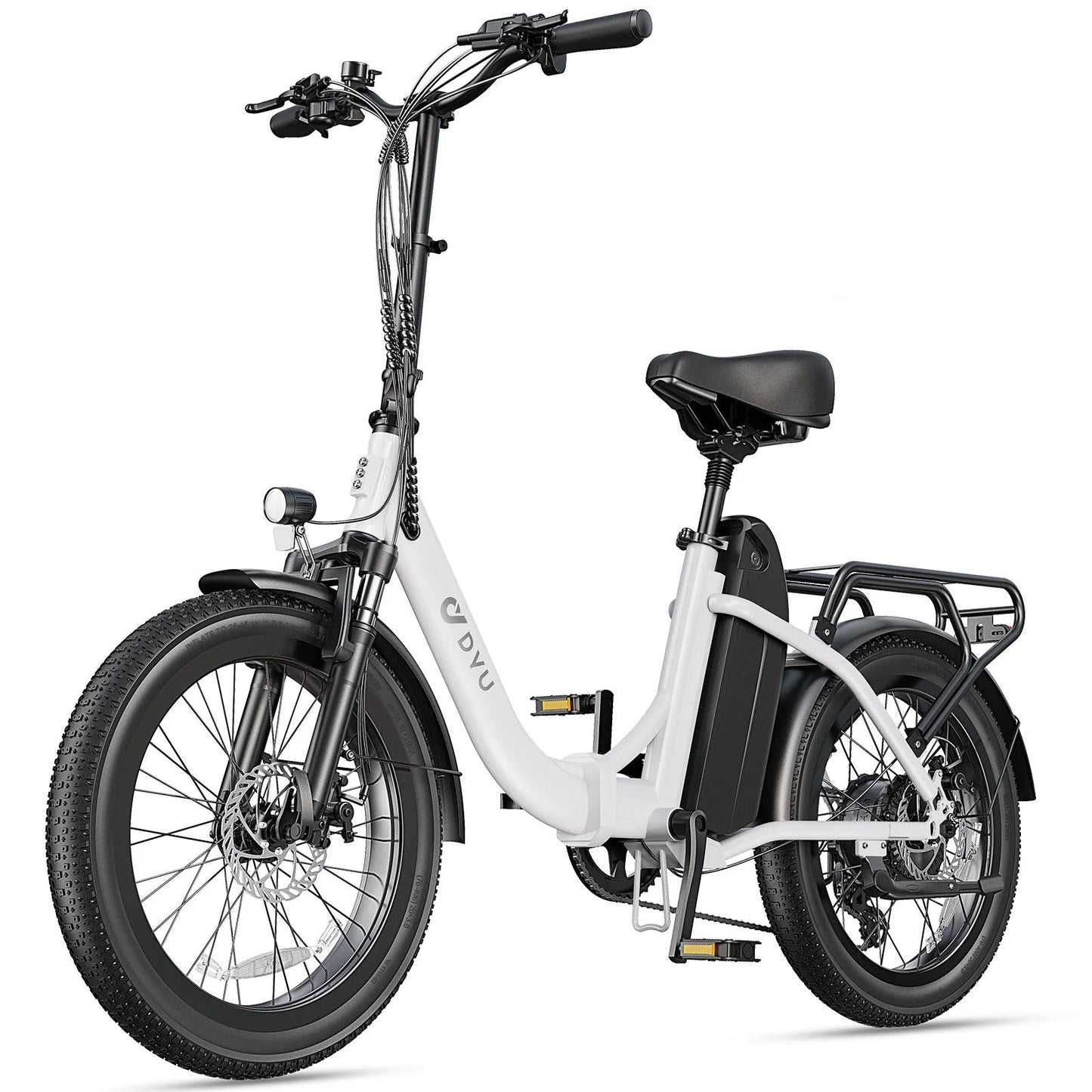Bicicleta eléctrica de ciudad plegable de neumáticos anchos DYU C9 1000W 20 pulgadas