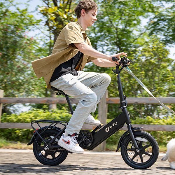 DYU C3 500W 14" Folding Electric City Bike - The Wright Bikes