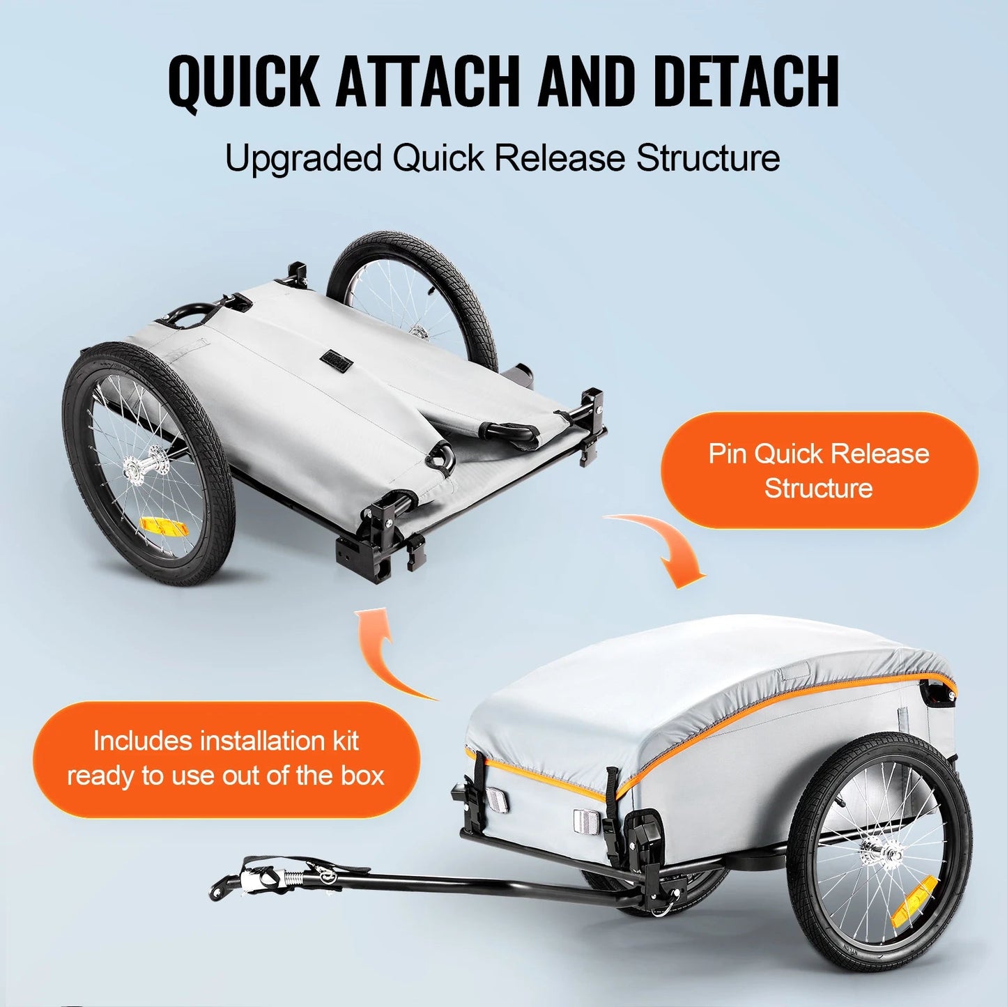 VEVOR Waterproof 20" Bike Cargo Trailer - The Wright Bikes
