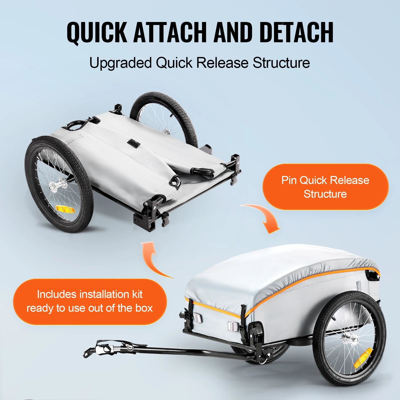 VEVOR Waterproof 20" Bike Cargo Trailer - The Wright Bikes
