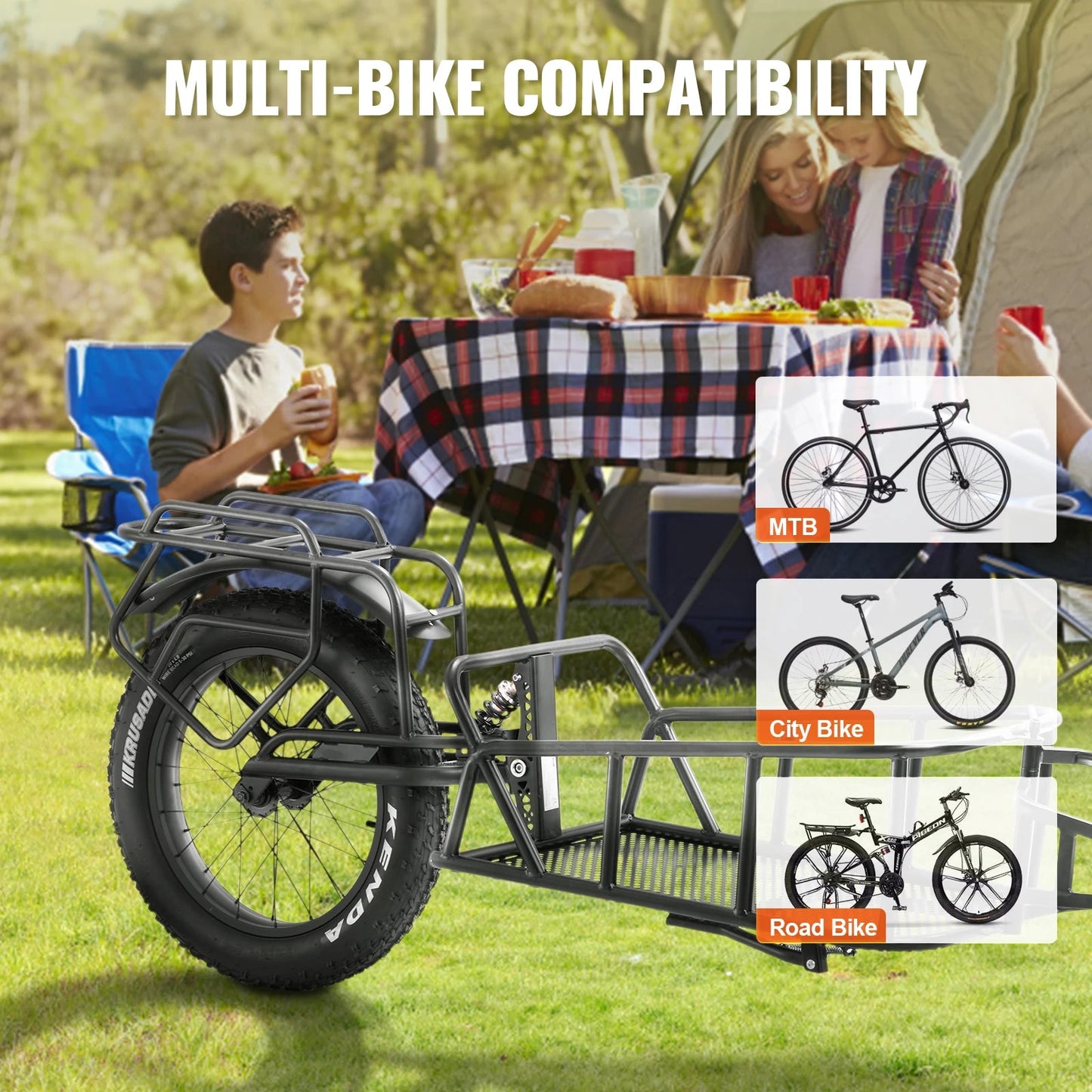 VEVOR Heavy - Duty 20" Bike Cargo Trailer - The Wright Bikes
