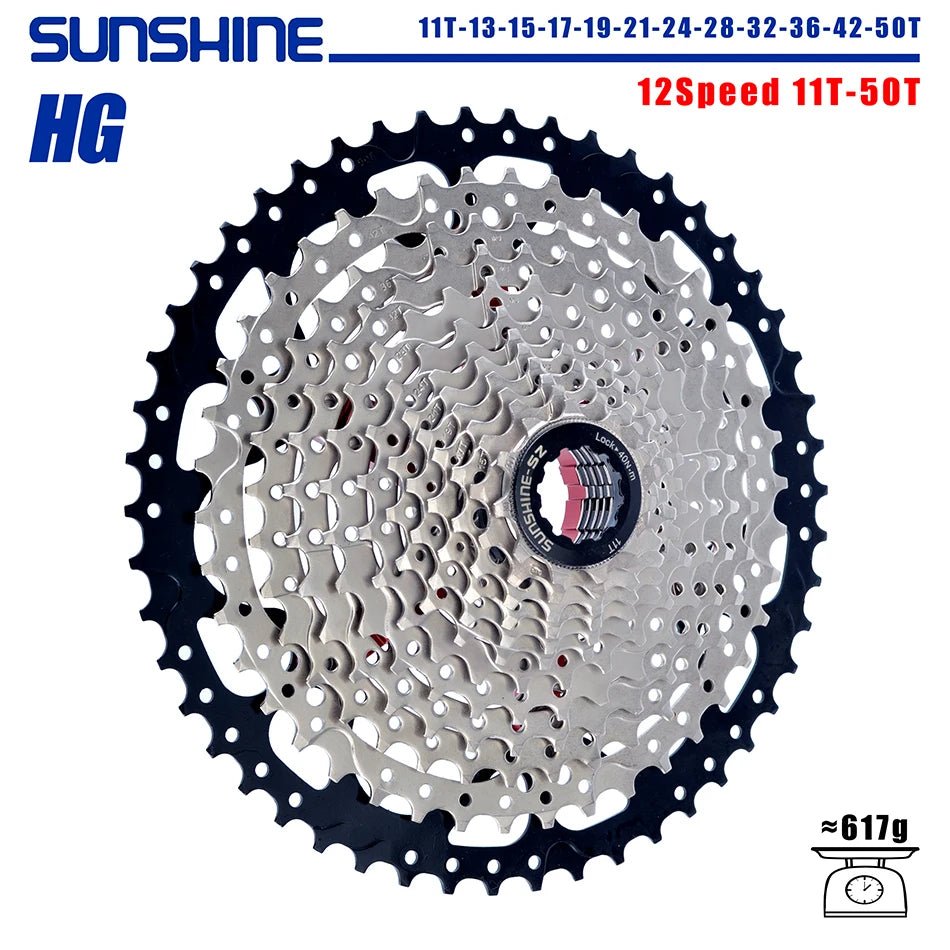 SUNSHINE Bicycle Cassette 8/9/10/11/12Speed Freewheel HG Structure Sprocket 32/36T/40T/42T/46T/50T/52T Flywheel For SHIMANO/SRAM - The Wright Bikes