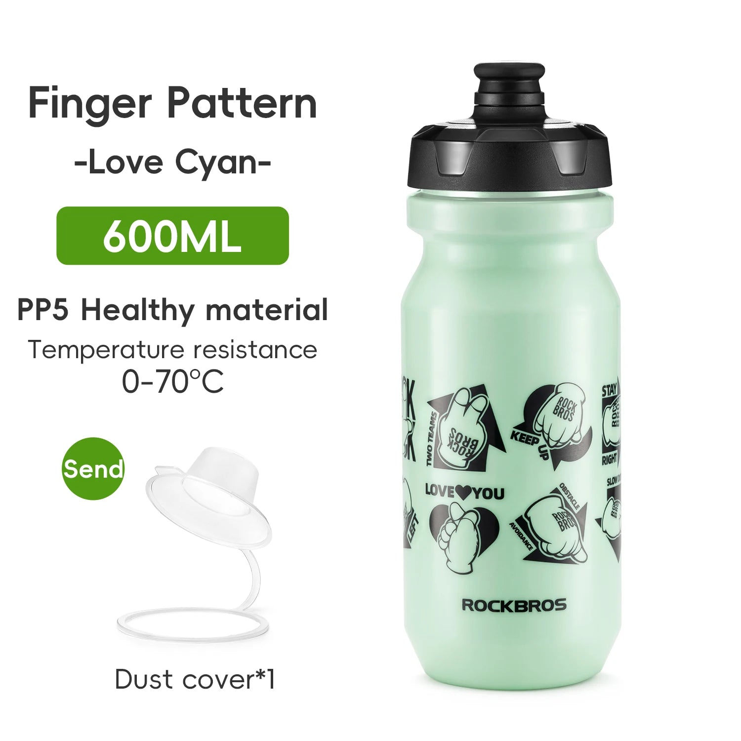 ROCKBROS 600/750ml Lightweight Sports Cycling Water Bottle - The Wright Bikes