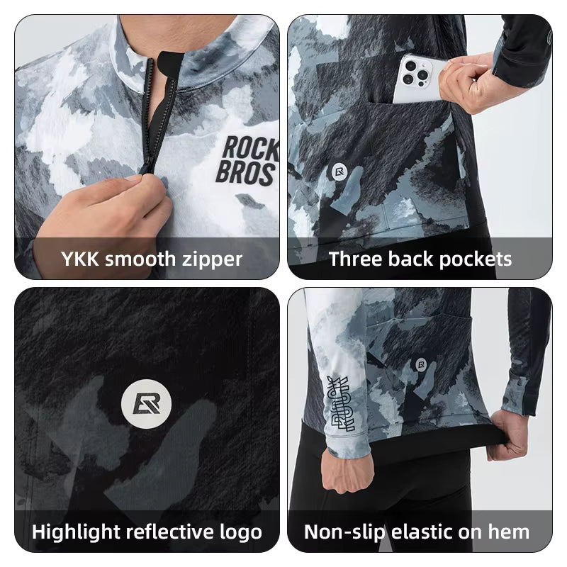 ROCKBROS Autumn Winter Long Sleeve Cycling Jersey