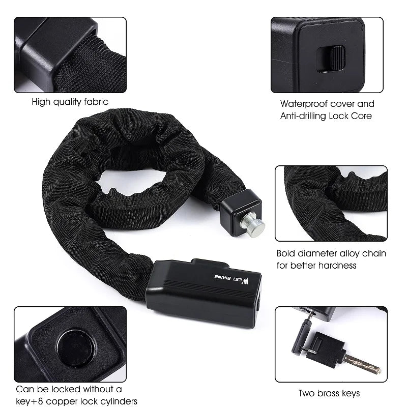 WEST BIKING MTB Anti - Theft Bicycle Chain Lock - The Wright Bikes