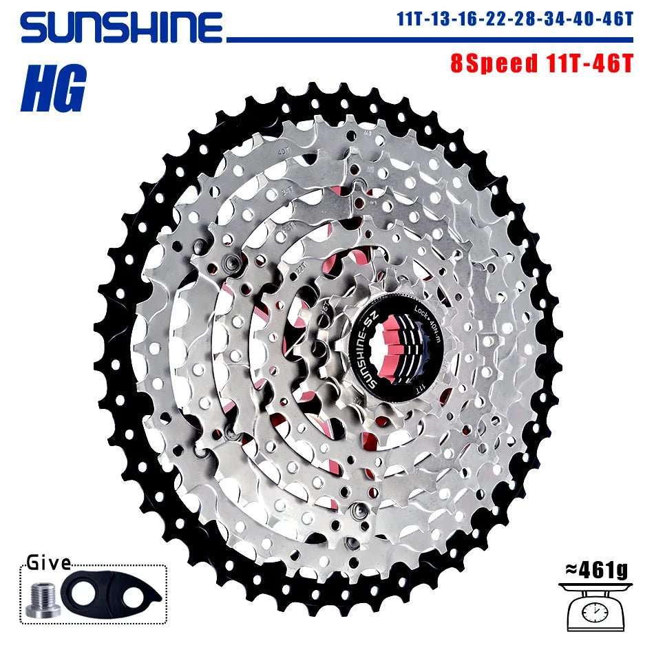 SUNSHINE Bicycle Cassette 8/9/10/11/12Speed Freewheel HG Structure Sprocket 32/36T/40T/42T/46T/50T/52T Flywheel For SHIMANO/SRAM - The Wright Bikes