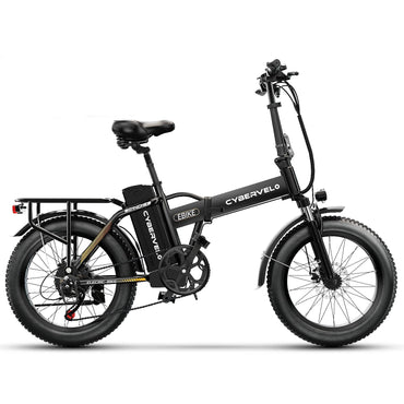 CYBERVELO EK4 1000W 7 - Speed Fat Tire Folding E - Bike - The Wright Bikes