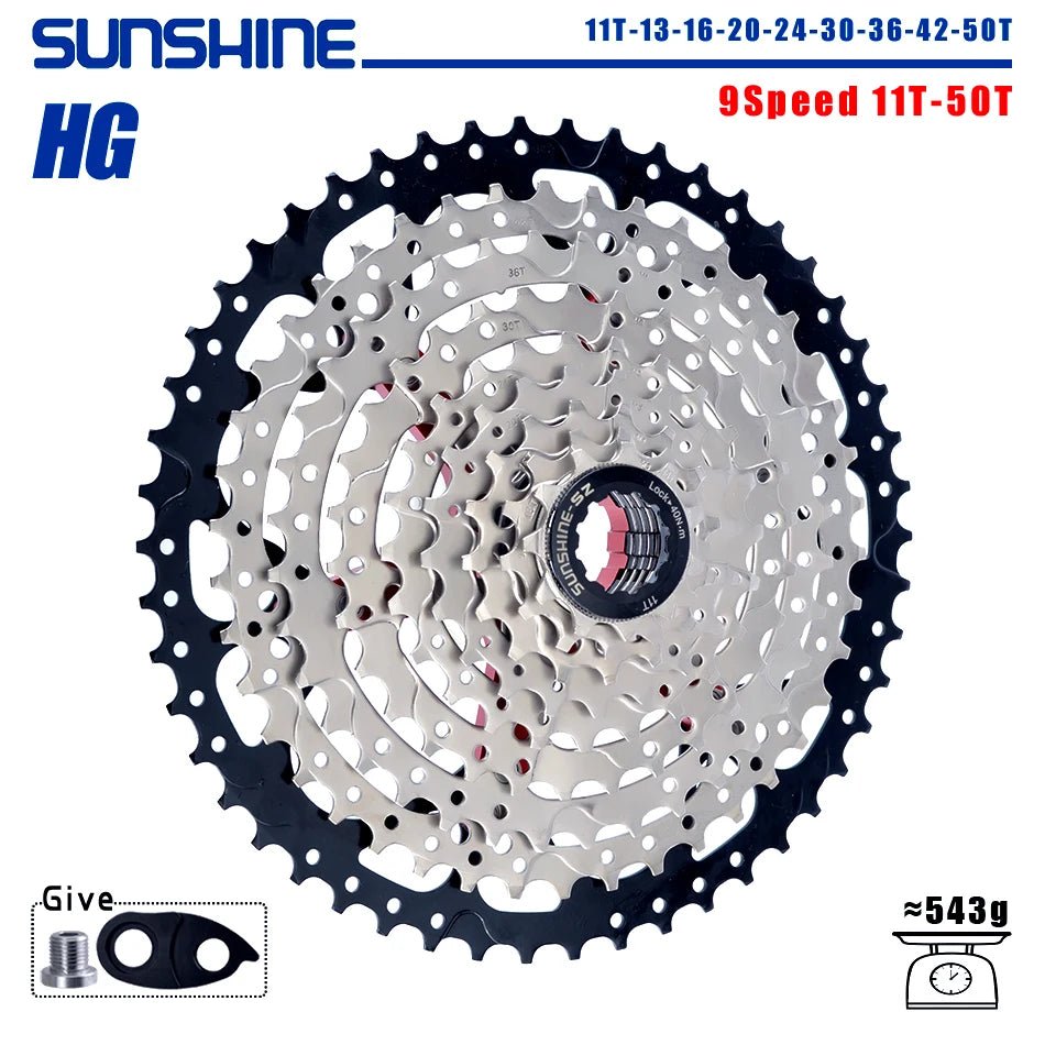 SUNSHINE Bicycle Cassette 8/9/10/11/12Speed Freewheel HG Structure Sprocket 32/36T/40T/42T/46T/50T/52T Flywheel For SHIMANO/SRAM - The Wright Bikes