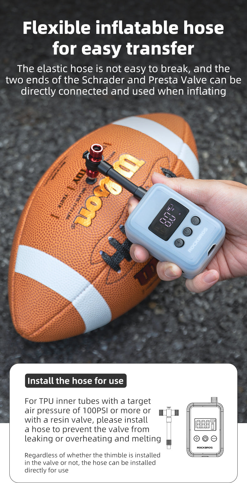 ROCKBROS 150 PSI Portable Pocket Bike Electric Air Pump image 5