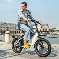 Bicicleta eléctrica de ciudad plegable de neumáticos anchos DYU C9 1000W 20 pulgadas