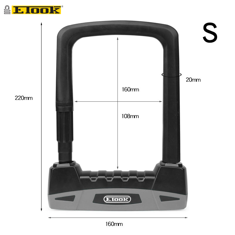 ETOOK Heavy Duty 20T Bicycle U-lock image 24